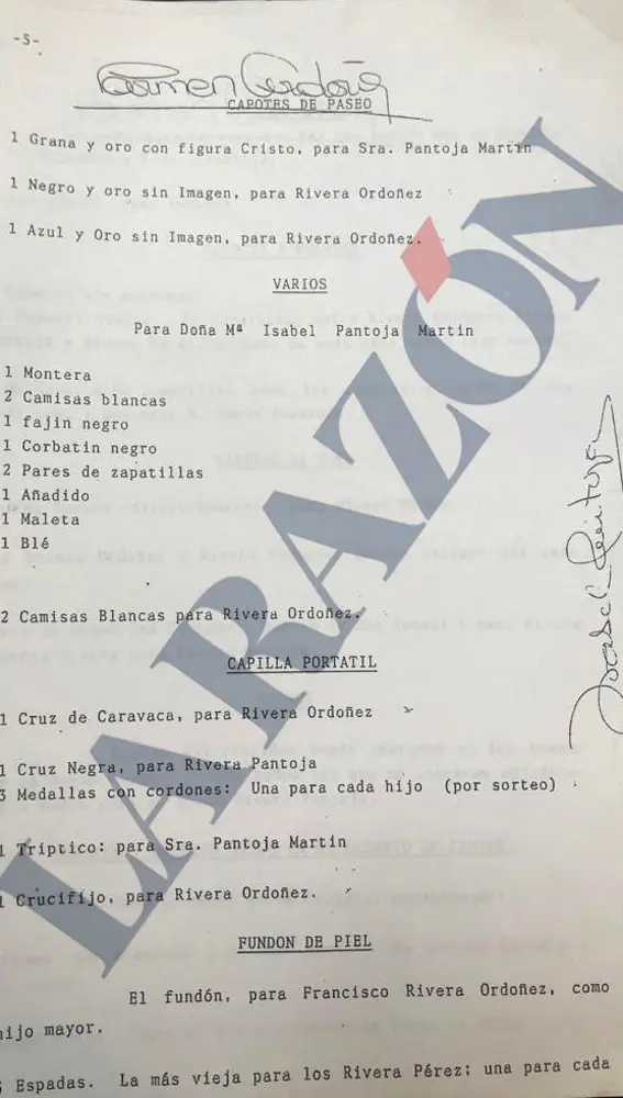 Los documentos de la herencia de Paquirri que Isabel Pantoja olvida que firmó