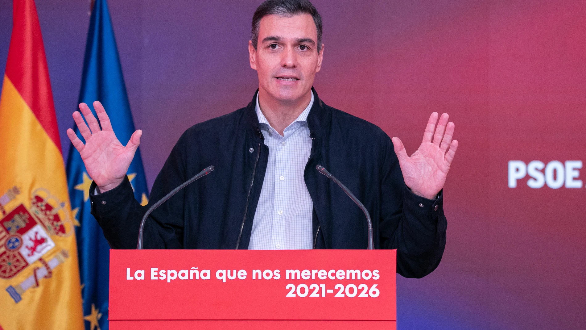 Pedro Sánchez en el acto "La España que nos merecemos"