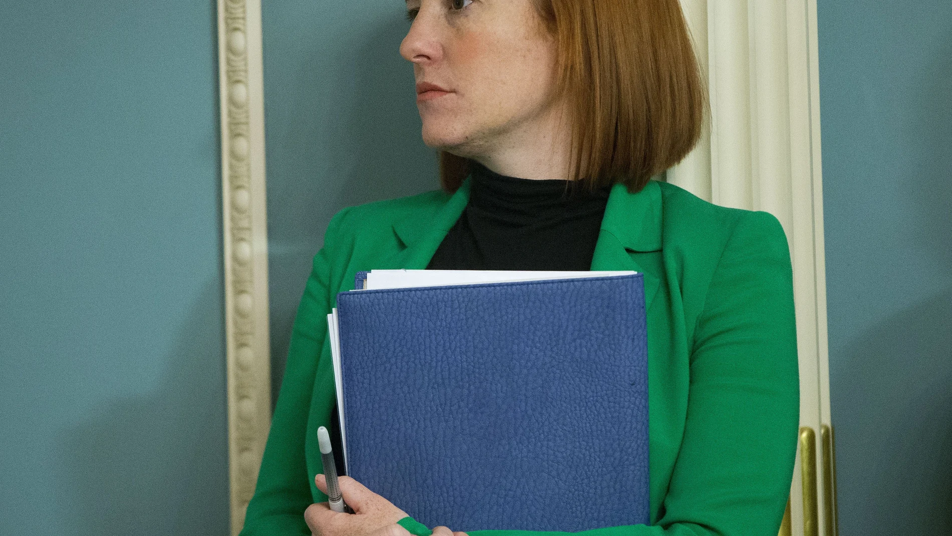 State Department spokeswoman Jen Psaki stands in on a meeting in Washington, Friday, Feb. 27, 2015. President-elect Joe Biden will have an all-female communications team at his White House, led by campaign communications director Kate Bedingfield. Jen Psaki will be his press secretary. (AP Photo/Pablo Martinez Monsivais)