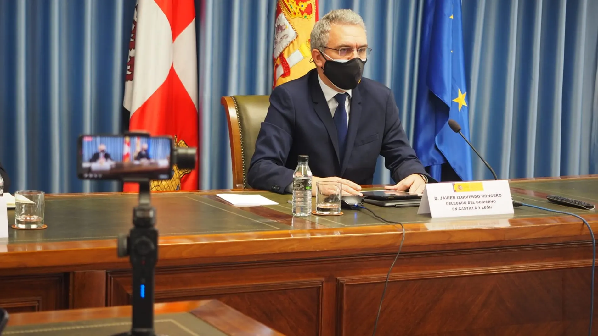 El delegado del Gobierno, Javier izquierdo, informa sobre las actuaciones realizadas en Castilla y León para paliar los efectos de la Covid