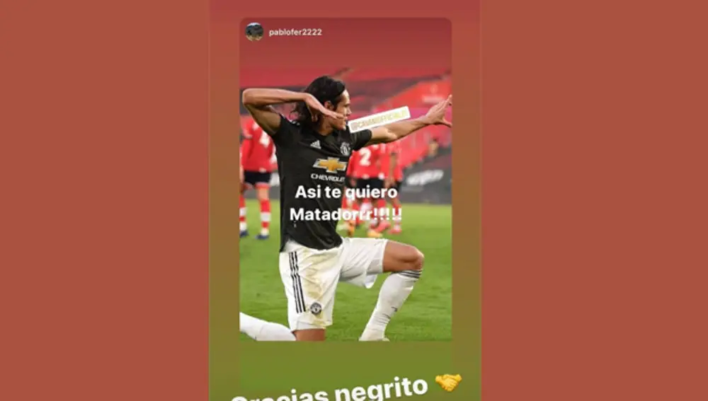 El mensaje de Edinson Cavani en Instagram por el que podría ser sancionado por racismo.