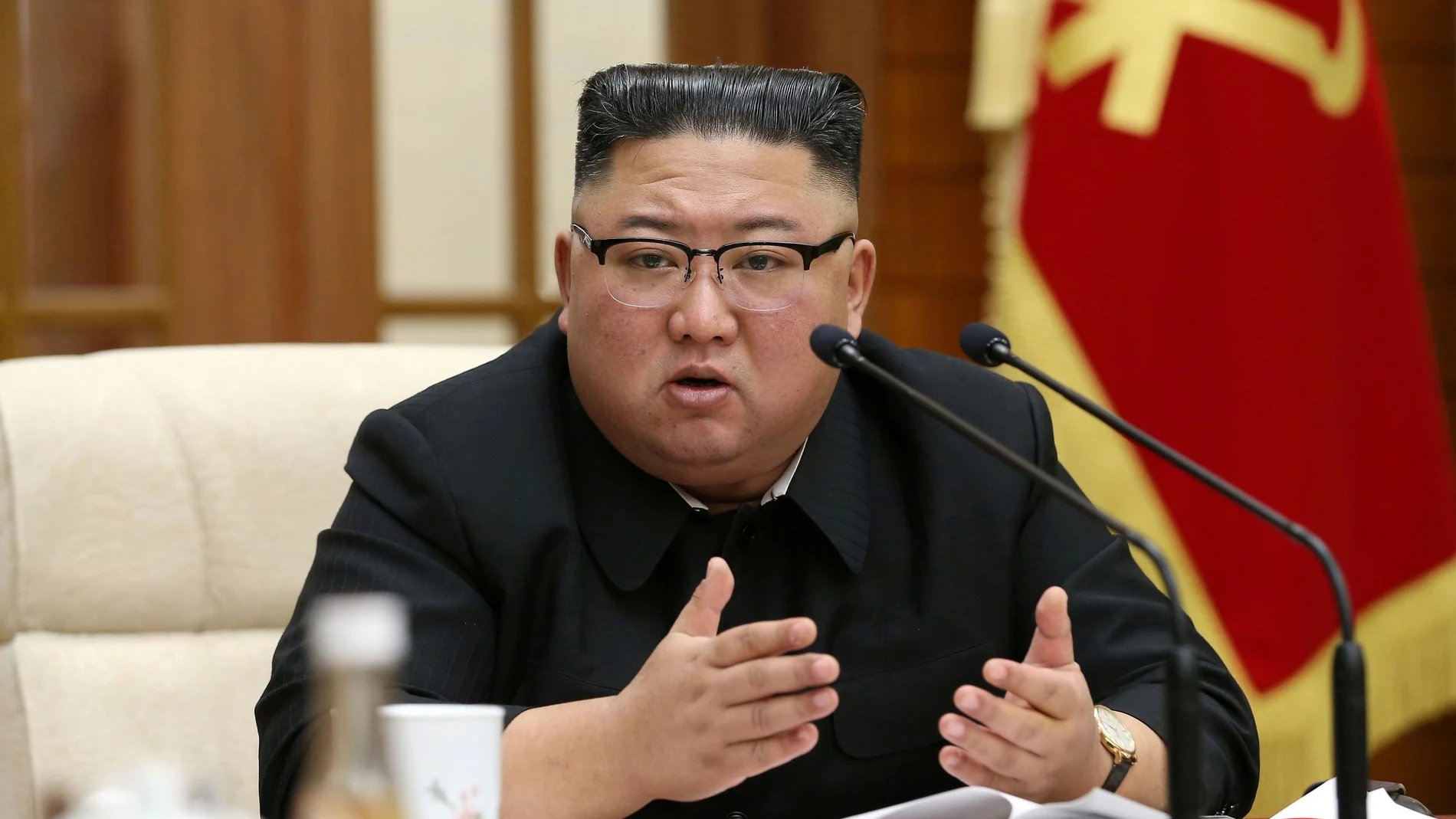 El líder norcoreano, Kim Jong Un, durante una reunión reciente en Pyongyang