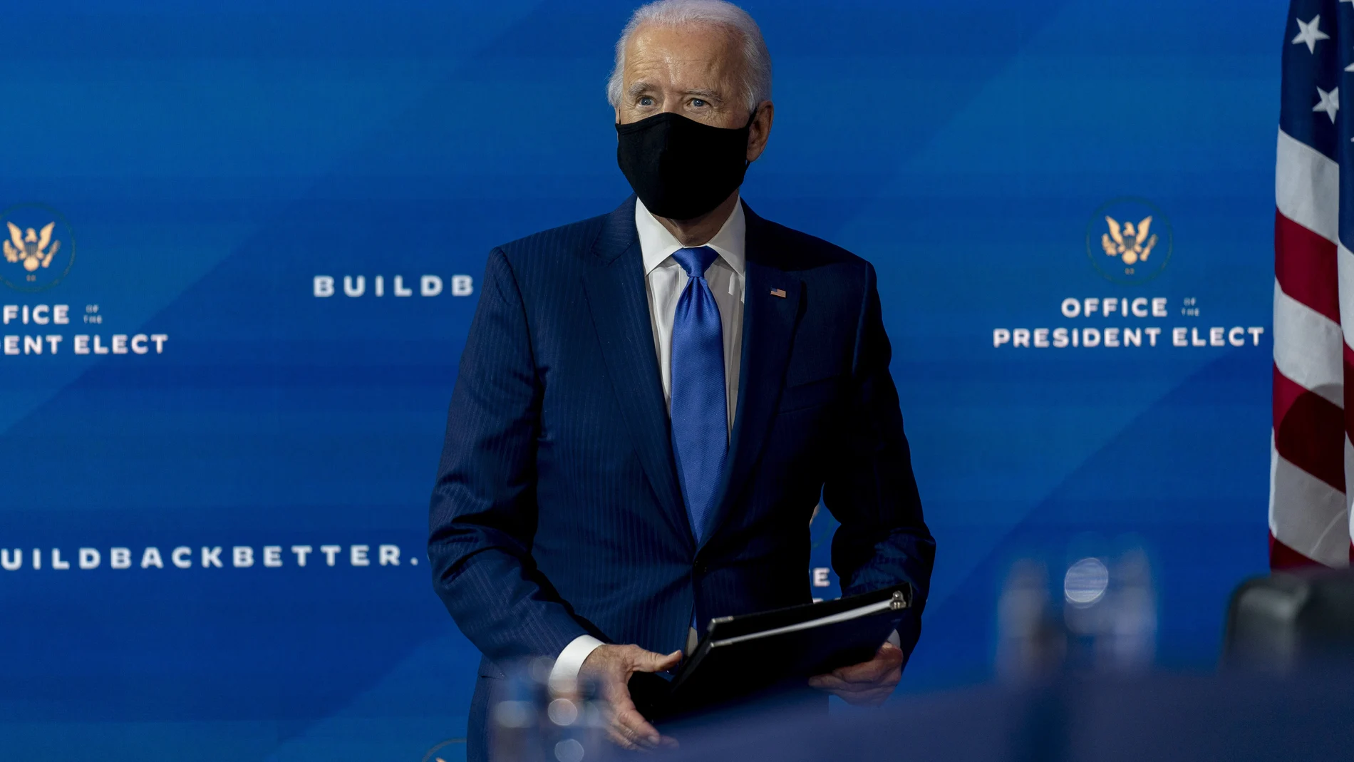 El presidente electo Joe Biden durante una rueda de prensa después de presentar a los miembros de su equipo económico