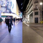 Madrid antes y después del toque de queda.