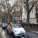 Un grupo de vehículos sale a las calles de Palma en protesta contra la Ley Celaá el pasado día 5 de diciembre.