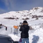 Nevada en un puerto de montaña de la provincia de Burgos