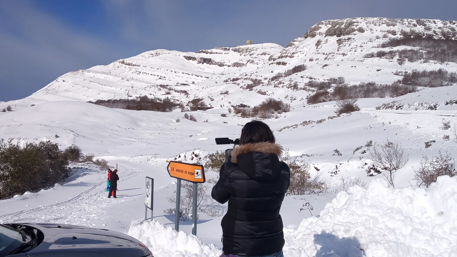 Nevada en un puerto de montaña de la provincia de Burgos