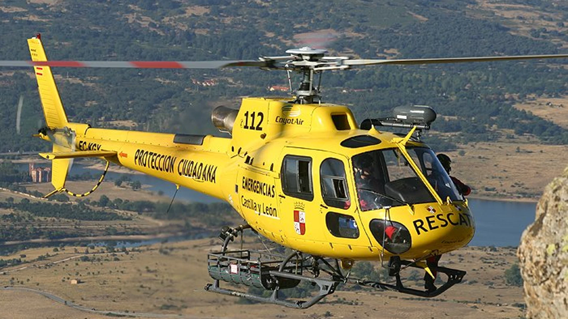 Helicóptero utilizado por el 112 en tareas de rescate