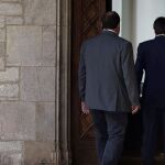 Junqueras y Puigdemont, en una imagen de archivo en el Palau de la Generalitat