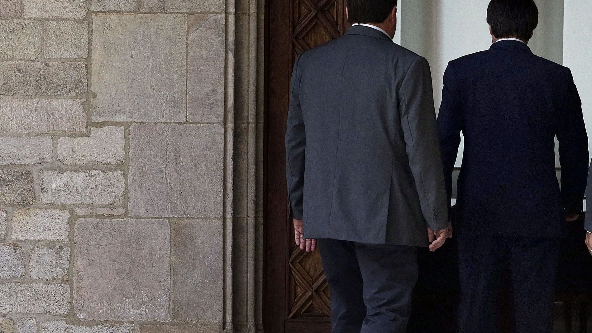 Junqueras y Puigdemont, en una imagen de archivo en el Palau de la Generalitat