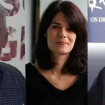 Los portavoces de Podemos José Luis Nieto, Isa Serra y Pablo Echenique