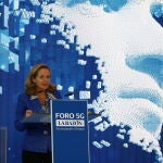 La ministra de Economía, Nadia Calviño, en el Foro 5G organizado por LA RAZÓN