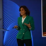 La presidenta de Microsoft España, Pilar López, durante su intervención en el Foro 5G de La Razón