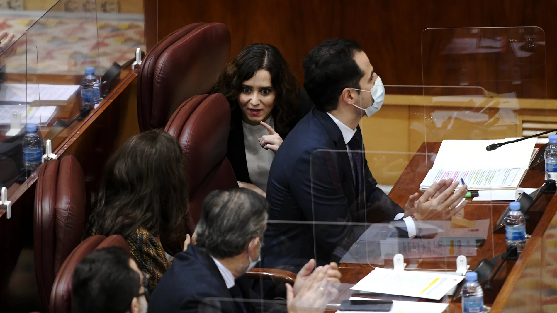 La presidenta de la Comunidad de Madrid, Isabel Díaz Ayuso, en la sesión de control al Gobierno en la Asamblea de Madrid