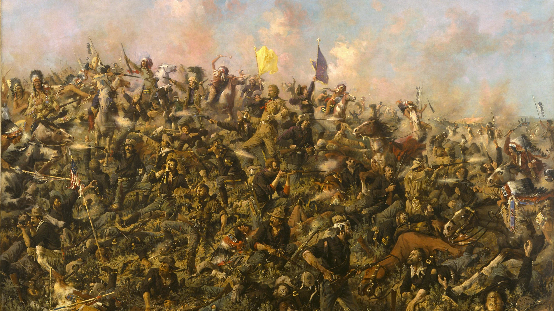 «La última batalla de Custer» (1899), óleo de Edgar Samuel Paxson