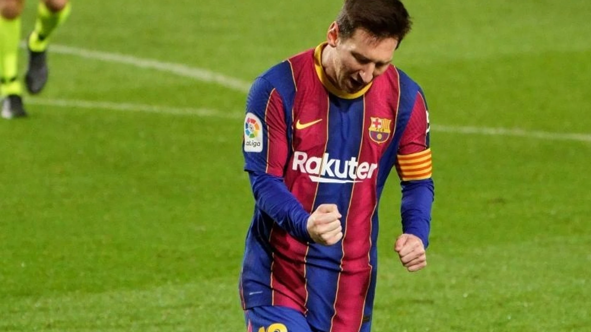 Leo Messi celebra uno de los goles marcados con Leo Messi esta temporada.