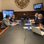 Representantes de la Diputación de Soria, liderados por el presidente Benito Serrano se reúnen con dirigentes de AESA