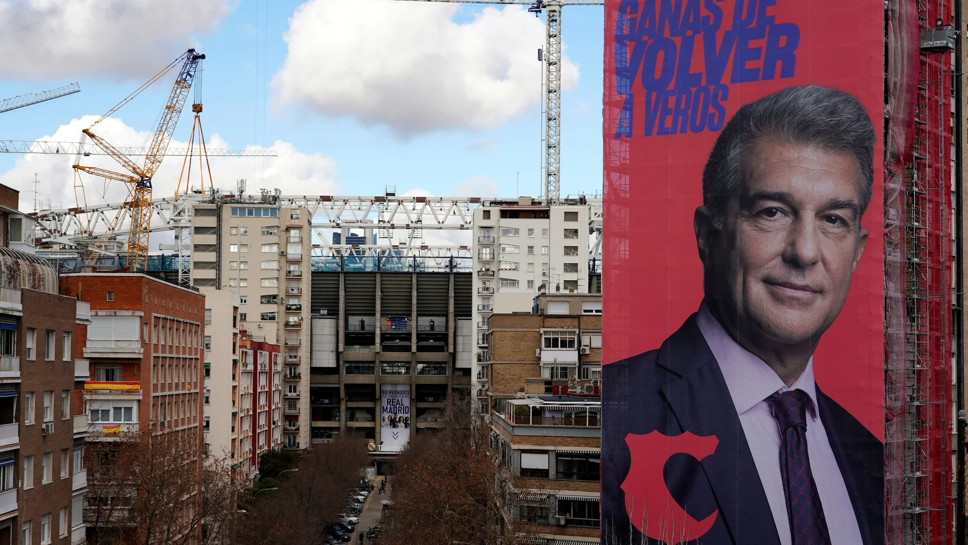 El enorme cartel de Laporta en Madrid