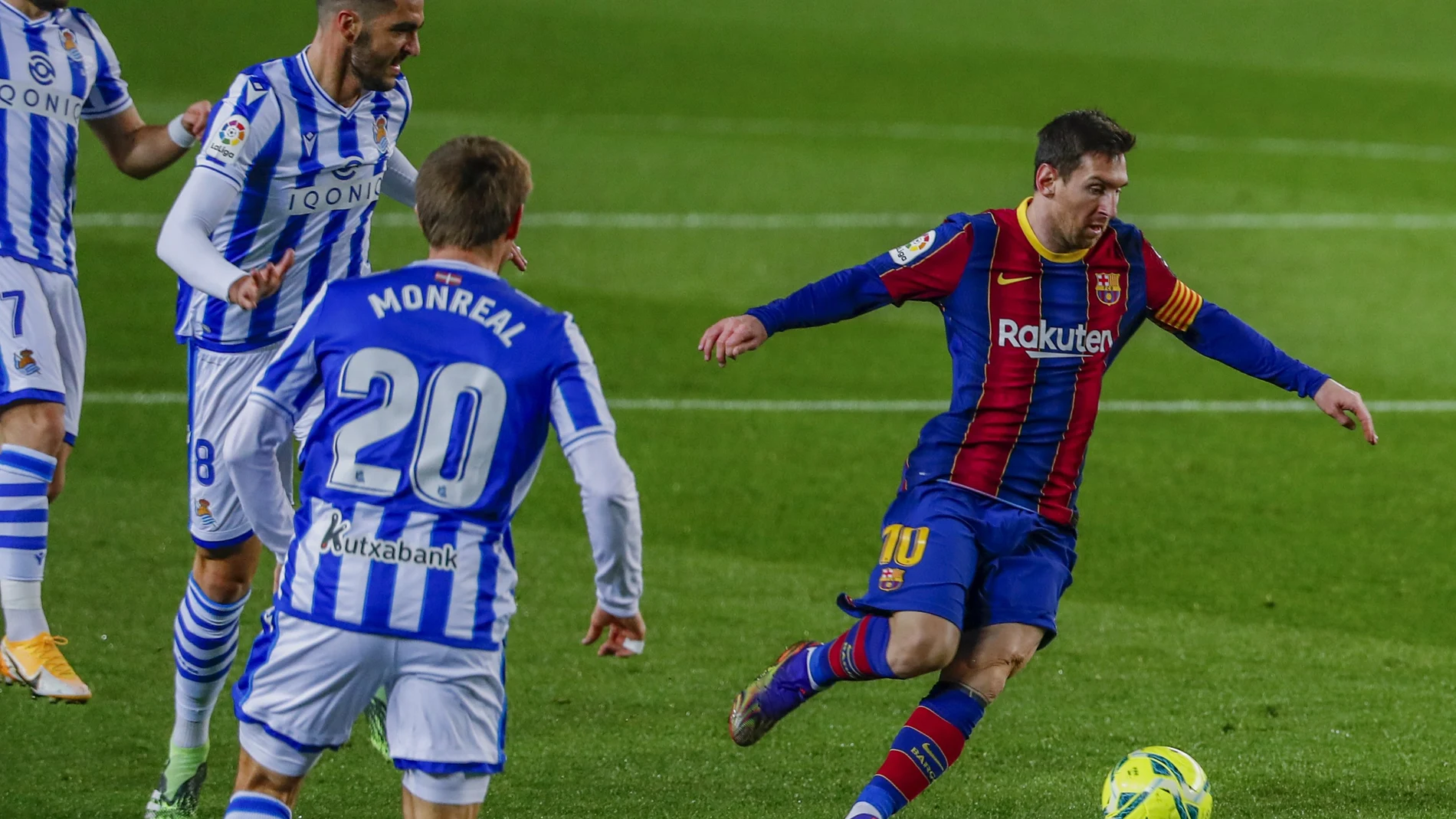 Messi, en acción durante el Barcelona - Real Sociedad