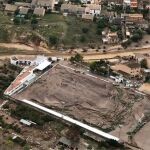 El estadio de Es Moleter, donde juega el Cardassar, tras las inundaciones que golpearon a Sant Llorenç en 2018