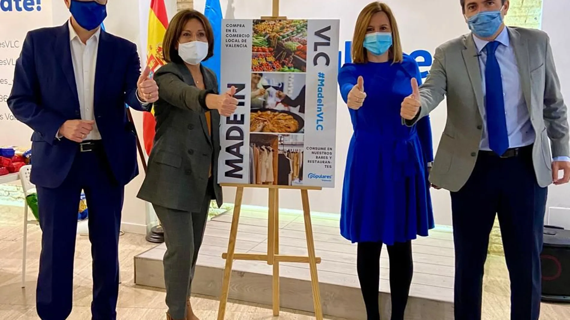 Fernando Móner, Vicenta Alcácer, María José Catalá y Carlos Mazón se han reunido en la sede del PP de Valencia