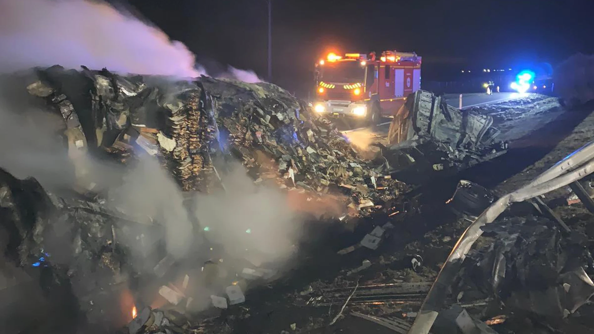 Accidente entre dos camiones en la provincia de Valladolid