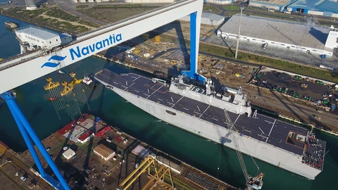 Vista aérea del astillero de Navantia en Puerto Real