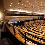 Vista interior del Parlamento de la Unión Europea en Bruselas
