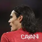 Edinson Cavani con el Manchester United.
