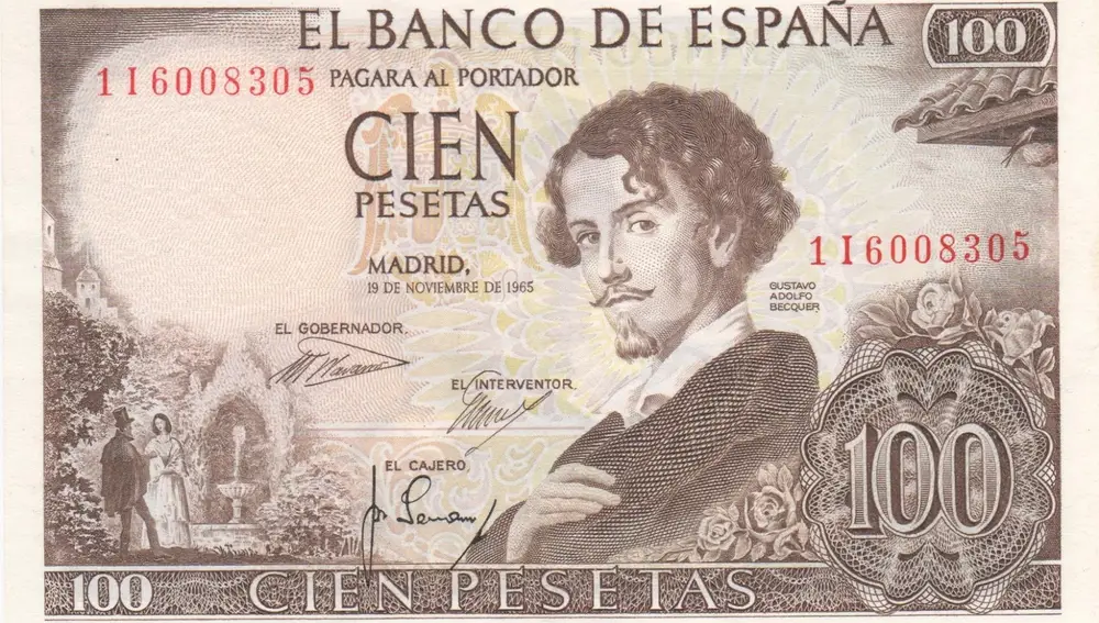 El Billete de 100 pesetas de Bécquer