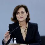 La vicepresidenta Carmen Calvo normaliza que el Gobierno se posicione en contra del criterio de la Fiscalía