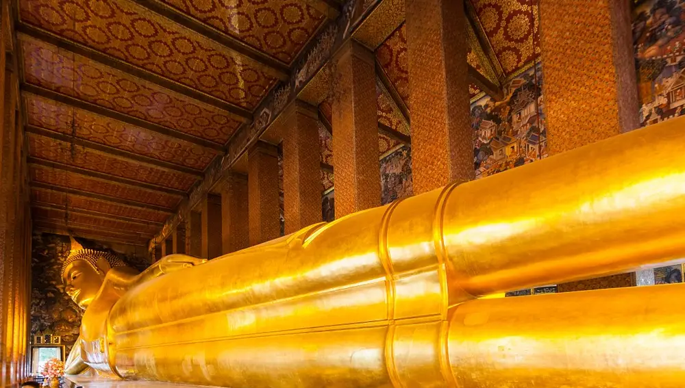 Buda reclinado de Wat Pho, Tailandia.