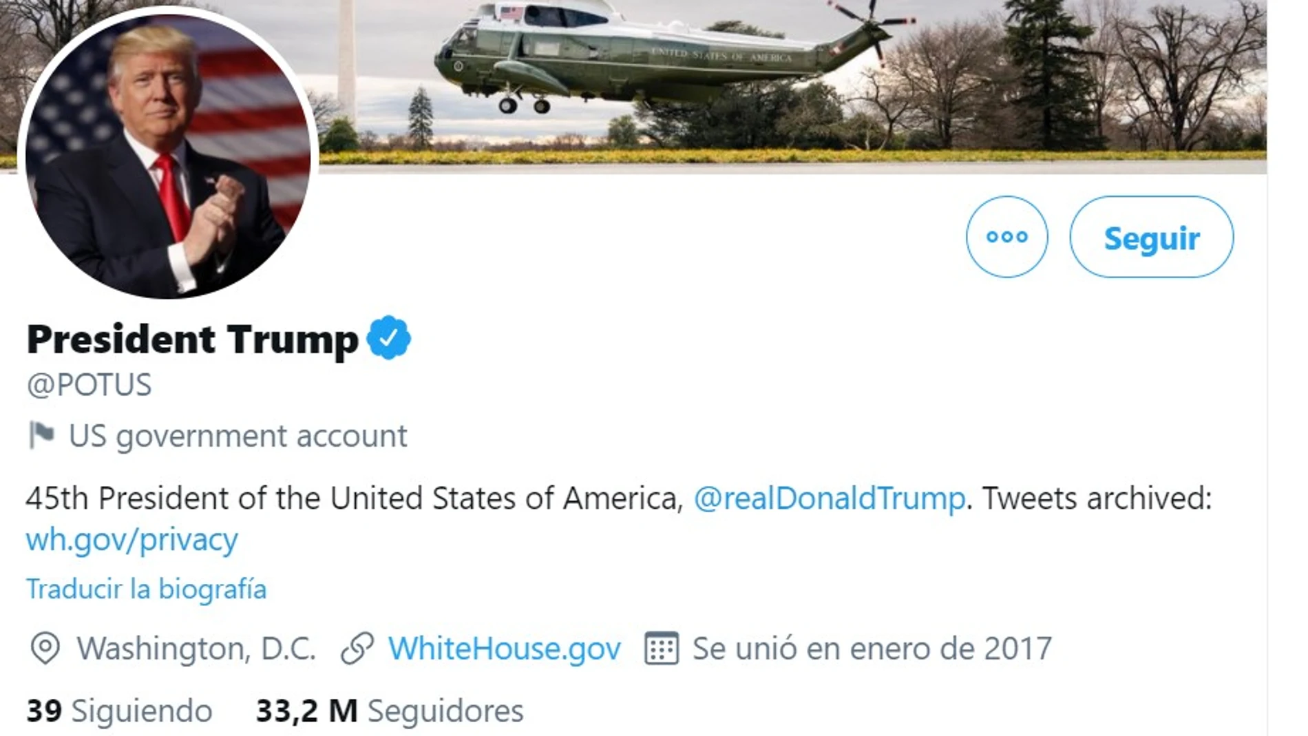 @POTUS, la cuenta de Twitter del presidente de EE UU