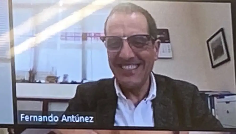 Fernando Antúnez, presidente de Urcacyl, durante su intervención en la reunión virtual