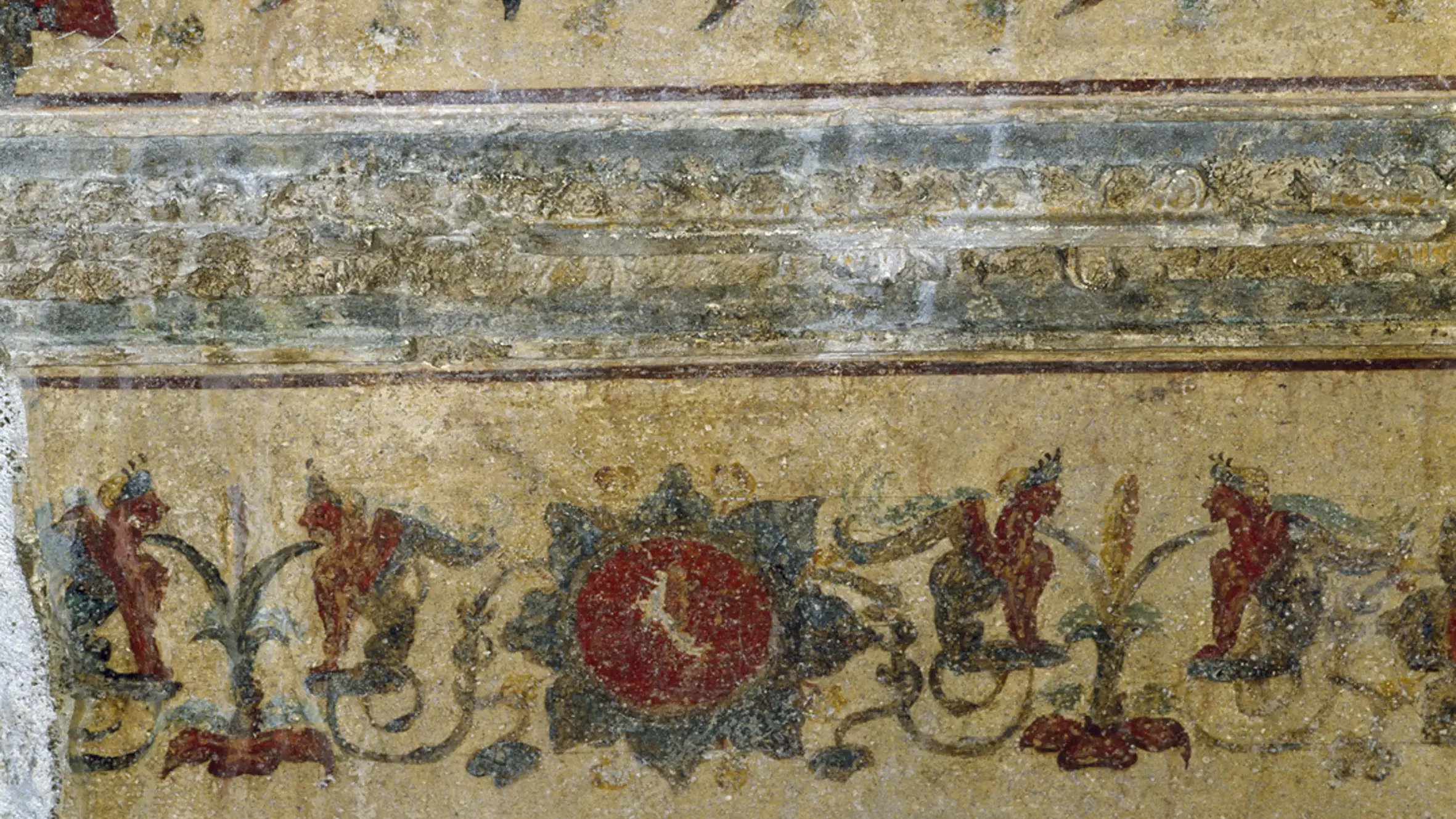 Detalle de la decoración en el interior de la Domus Aurea de Nerón