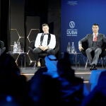 Casillas, Lewandowski y Cristiano, durante la ceremonia de los Globe Soccer Awards