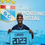 Washington Corozco en su presentación con el Sporting de Cristal.