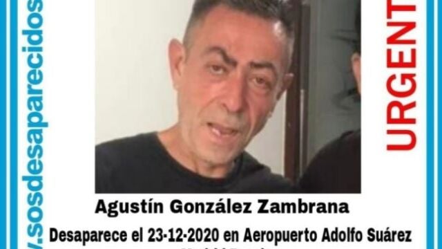 SOS Desaparecidos ha tenido que difundir un nuevo cartel para buscar a Agustín por Madrid tras haberle localizado en Perú hace un mes