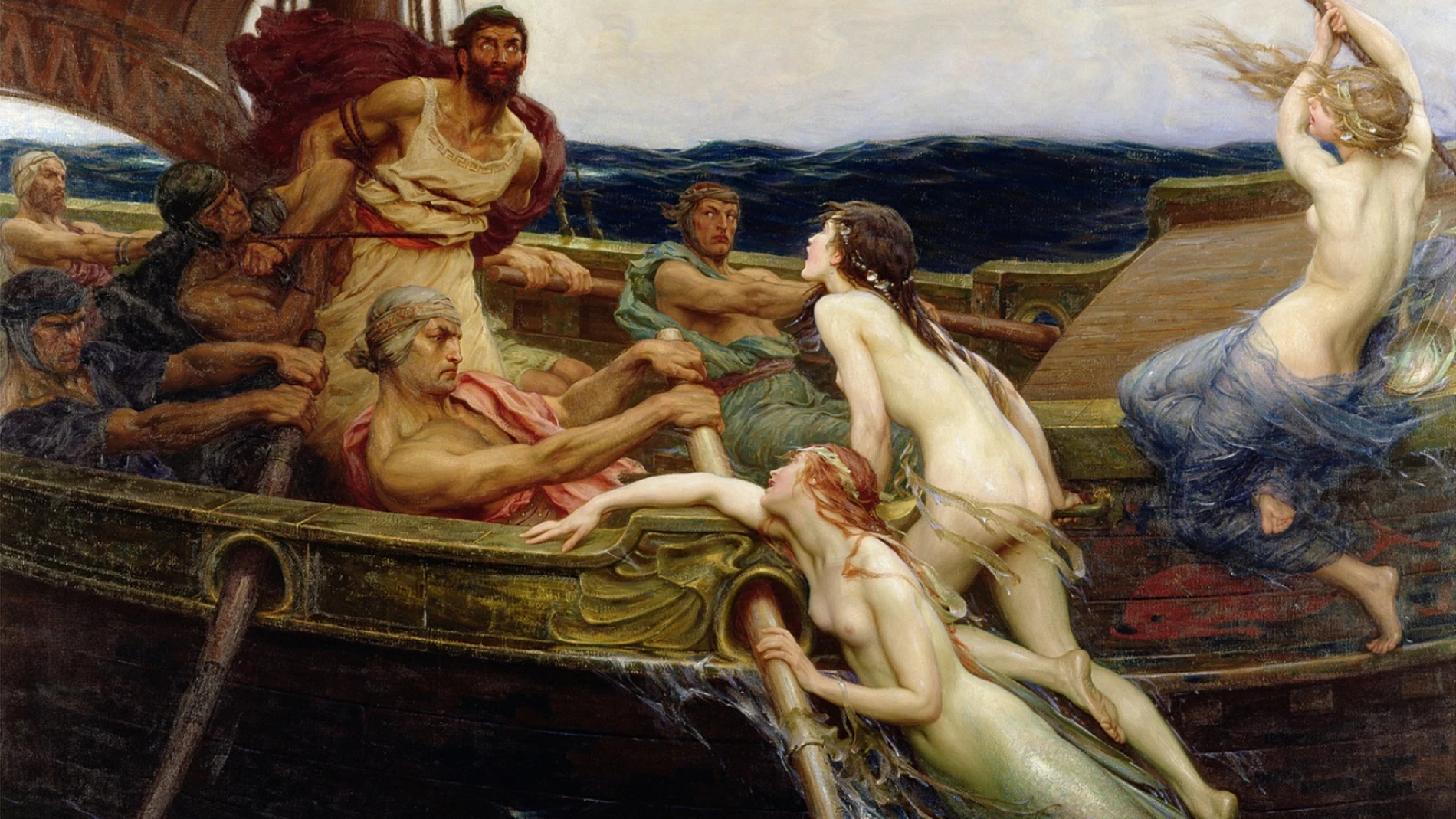 "Ulises y las sirenas", óleo de 1909 de Herbert James Draper