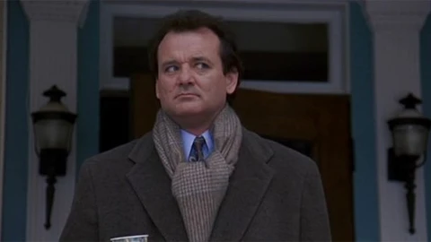 Bill Murray en la película "Atrapado en el tiempo".