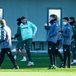 Joaquín, en el último entrenamiento del Betis en 2020