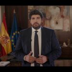 El presidente de la Región de Murcia, Fernando López Miras, durante su discurso de Fin de Año en el Palacio de San Esteban