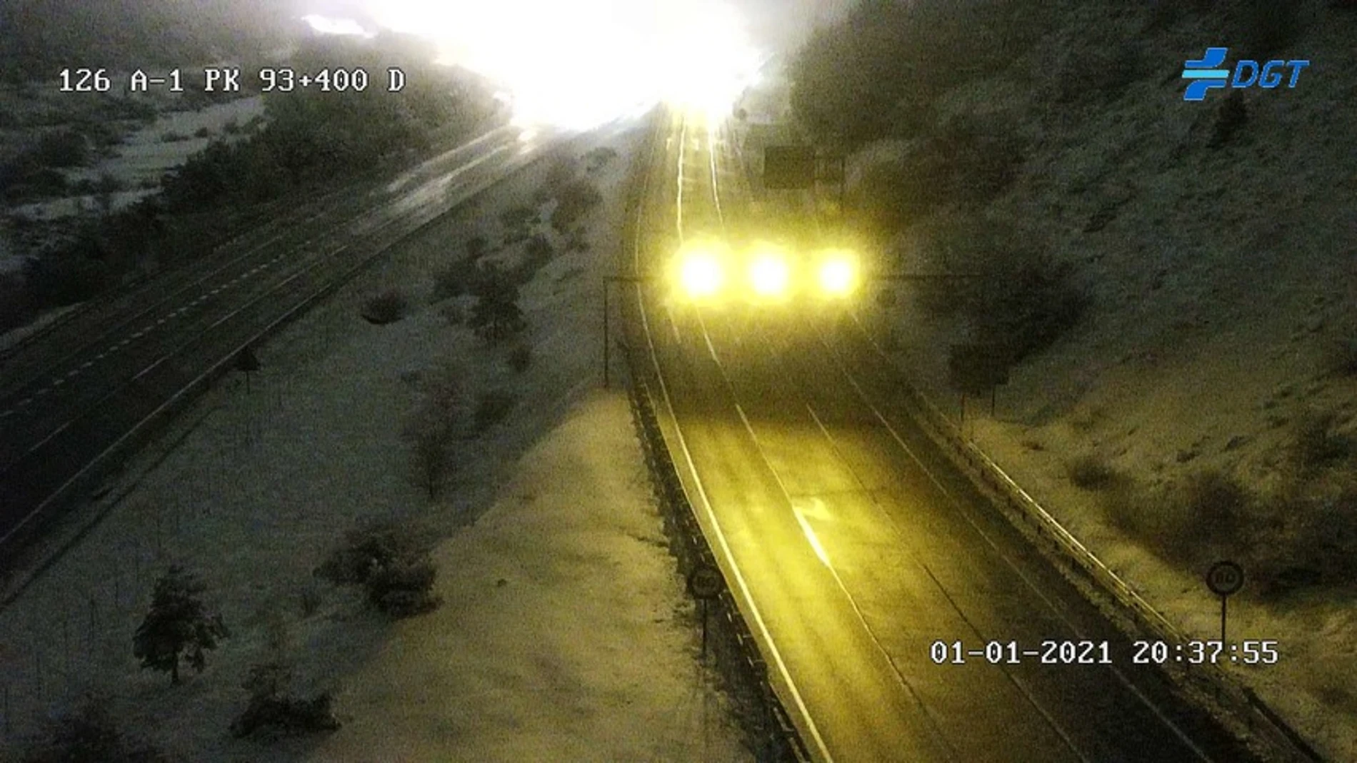 Imagen de la A-1 esta noche