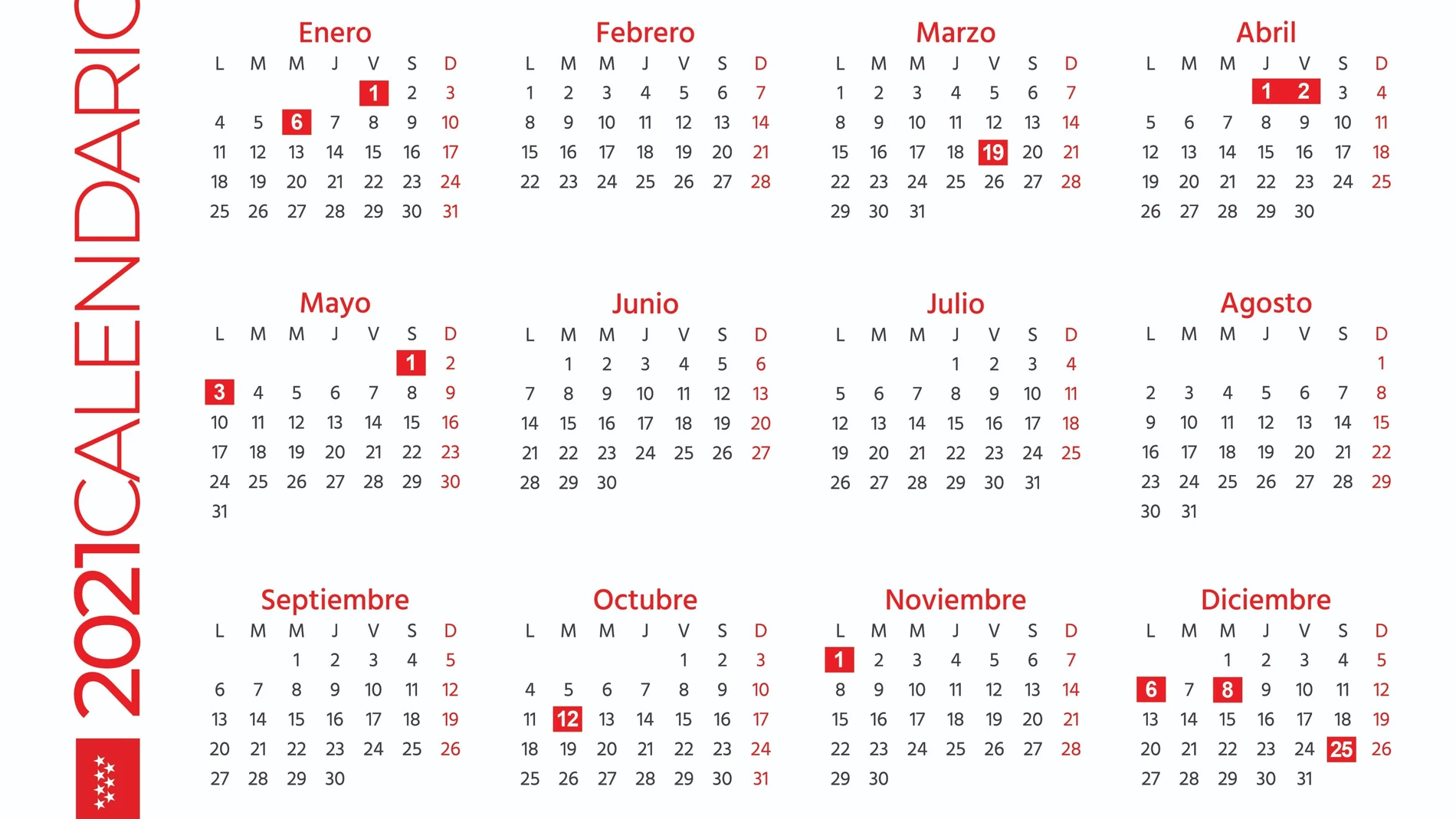 Madrid estrena calendario laboral: el 19 de marzo, Día del Padre, será festivo