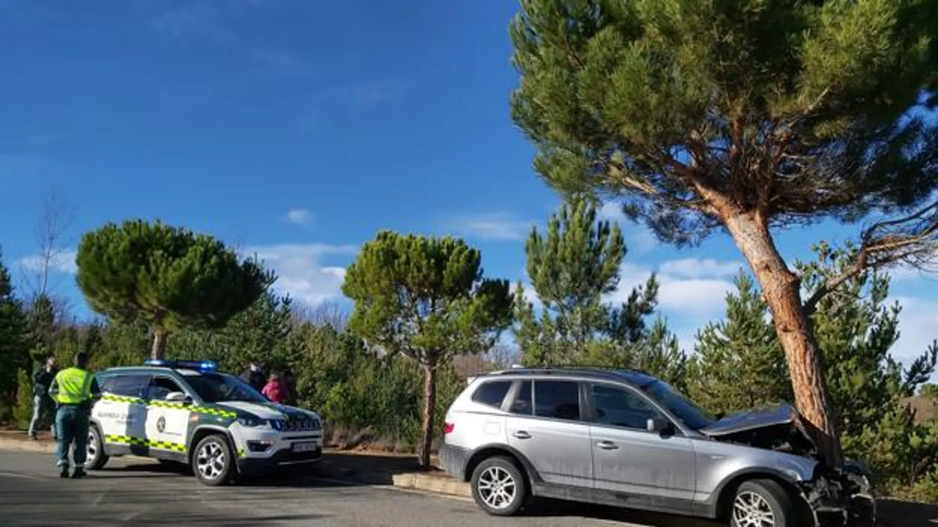 Imagen del vehículo que estrello y posteriormente abandonó el alto cargo de Podemos en La Rioja, Mario Herrera, el pasado 1 de enero