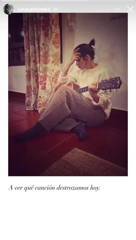 Sara Carbonero y su primer día del año en sus stories de Instagram.