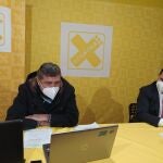 El procurador de Por Ávila, Pedro Pascual, y el presidente del partido, José Ramón Budido, en rueda de prensa telemática.POR ÁVILA08/01/2021