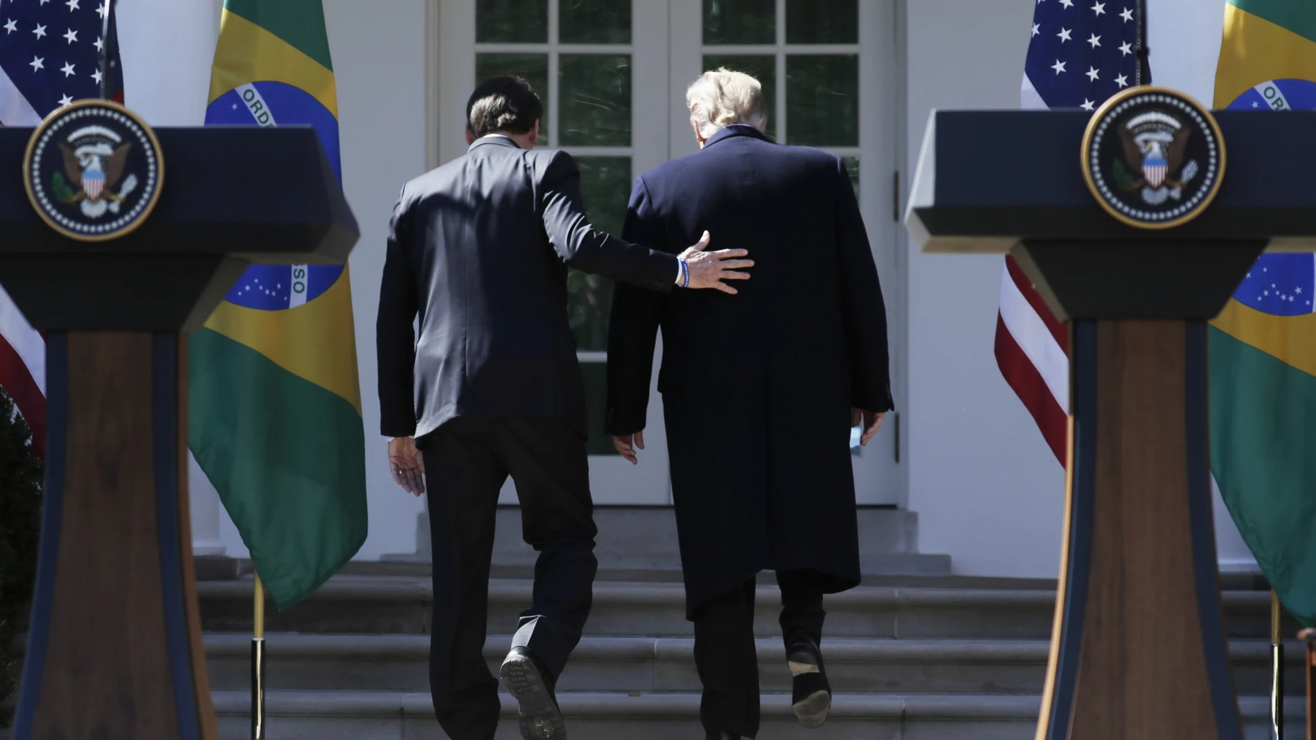 El presidente de EE UU., Donald Trump, con el presidente brasileño Jair Bolsonaro