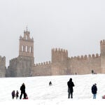 Nieve en las murallas de Ávila tras el paso de la borrasca Filomena