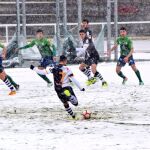 Partido reciente bajo la nieve del Unionistas de Salamanca